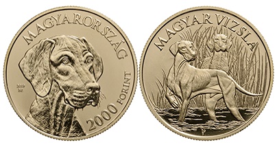 Magyar vizsla színesfém érme Magyar vizsla színesfém érme